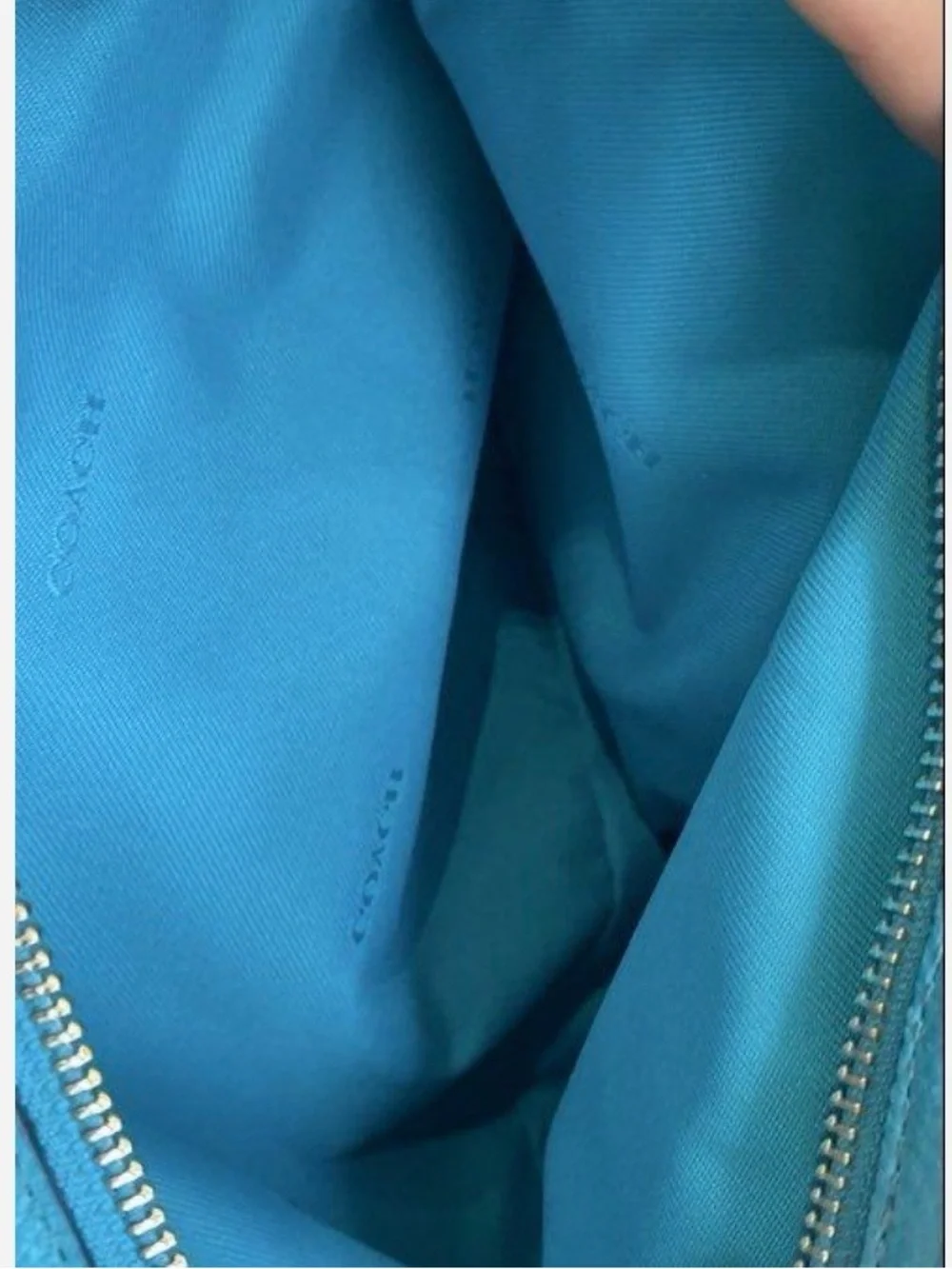 Coach Teal Pebbled Leather Shoulder Bag